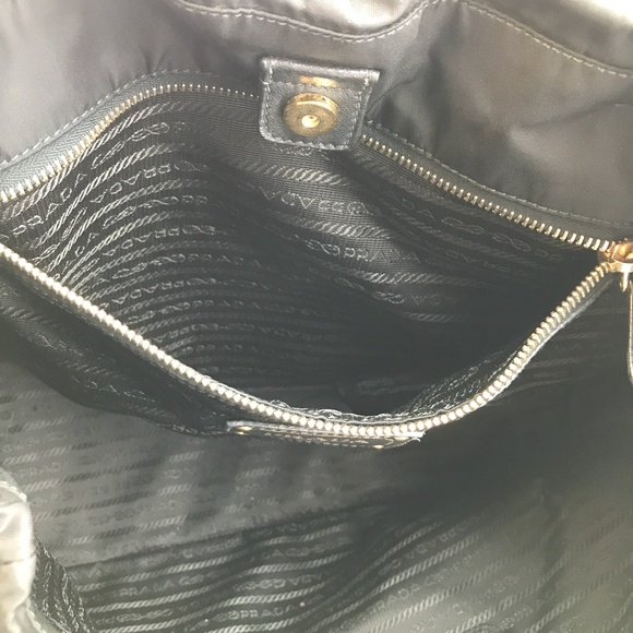 Rare Tessuto Tote Handbag Black Nylon ShoulderBag - Picture 10 of 13